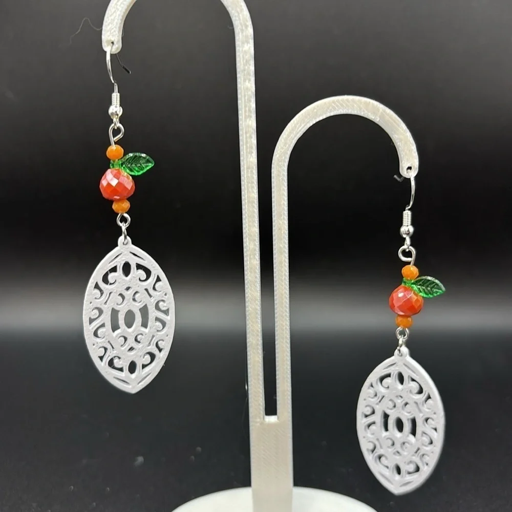 Orange Geometric Earrings
